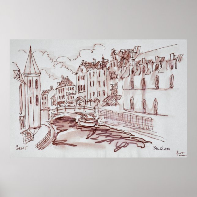 Affiches Architecture flamande | Gand, Belgique (Devant)