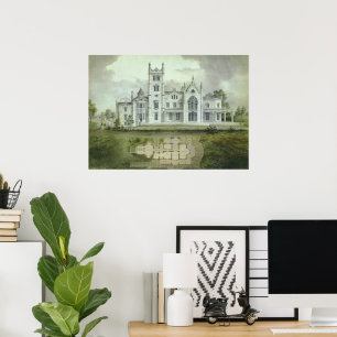 Affiches Architecture vintage, Plan Château Français