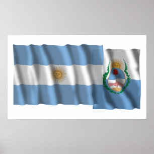 Affiches Argentine & Mendoza brandissant des drapeaux