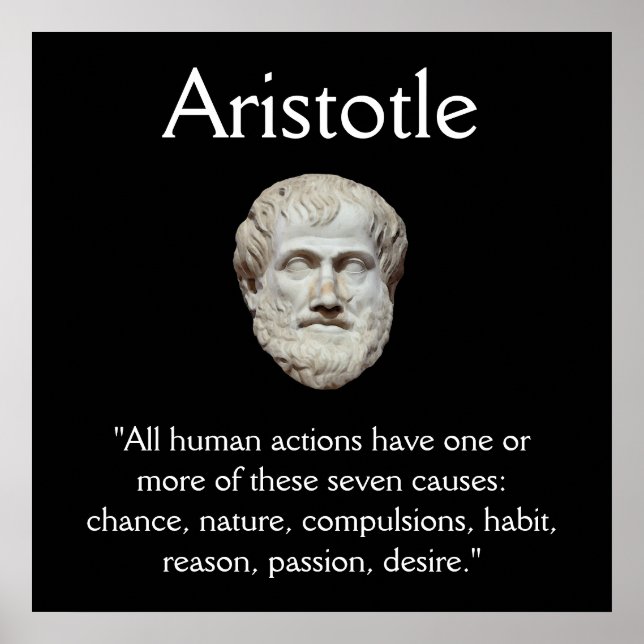 Affiches Aristote - Citation sur le comportement humain (Devant)