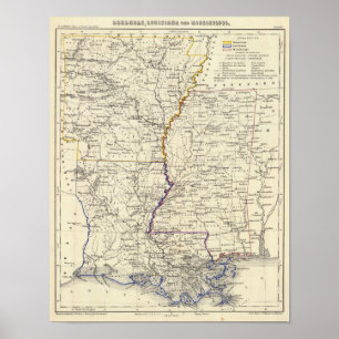 Affiches Arkansas, Louisiane et Mississippi