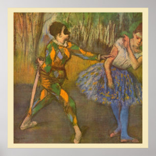 Affiches Arlequin et Columbine par Edgar Degas Art Vintage