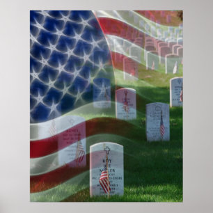 Affiches Arlington National Cemeemetery, drapeau américain