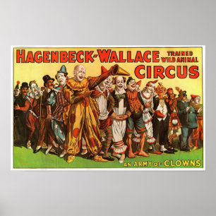 Affiches Armée de Hagenbeck Wallace d'affiche de clowns