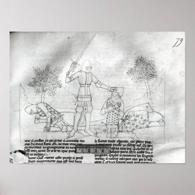 Affiches Armer un chevalier sur un champ de bataille (Devant)
