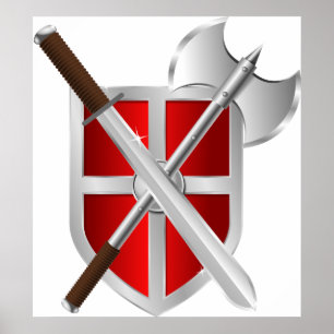 Affiches Armes croisées sur le bouclier