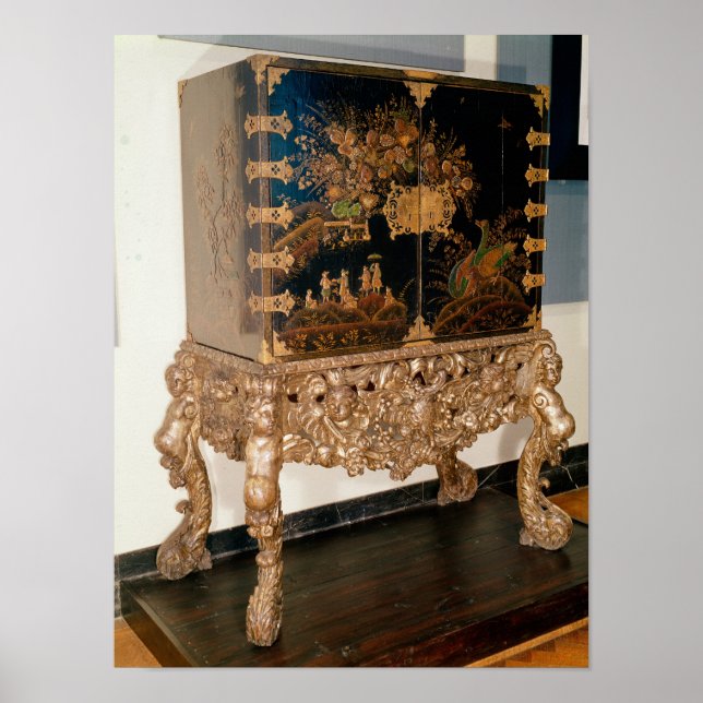 Affiches Armoire laquée en noir et or (Devant)