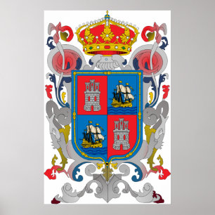 Affiches Armoiries de Campeche Mexique Symbole officiel du