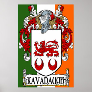 Affiches Armoiries de Kavanaugh Drapeau irlandais Imprimer