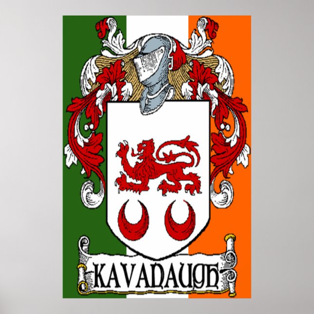 Affiches Armoiries de Kavanaugh Drapeau irlandais Imprimer (Devant)