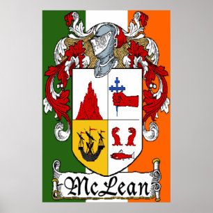 Affiches Armoiries de McLean Drapeau irlandais Imprimer