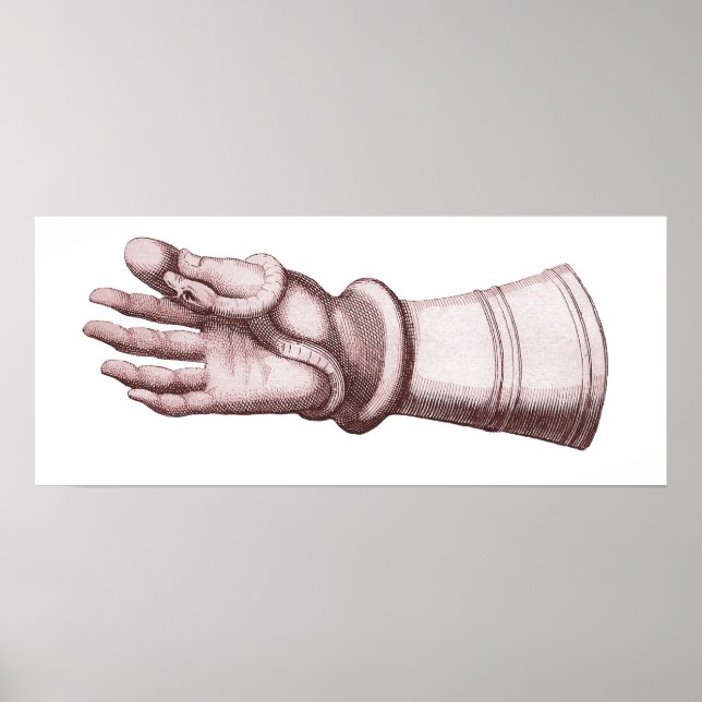 Affiches Armour Gauntlet Holding a Snake Unique Old Image (Devant)