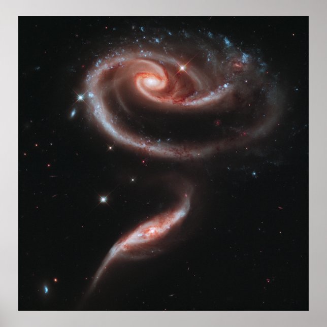 Affiches Arp 273 Galaxies en interaction (télescope Hubble) (Devant)