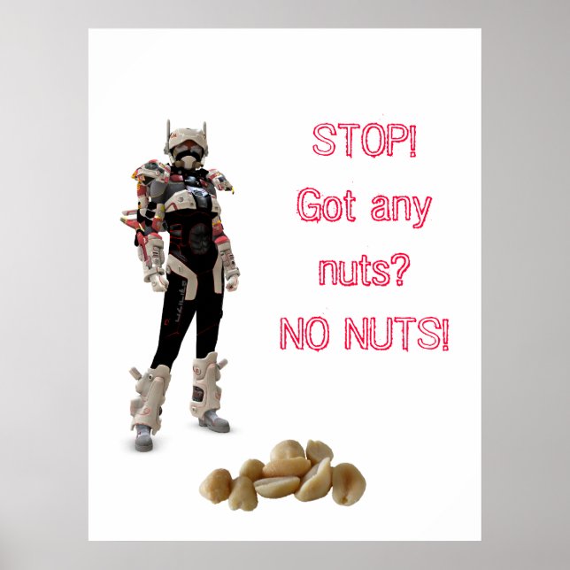 Affiches ARRÊTE ! T'as des noix ? PAS DE NUTS ! (Devant)