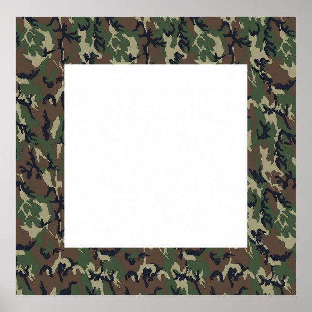 Affiches Arrière - plan Camouflage de forêt militaire blanc (Devant)