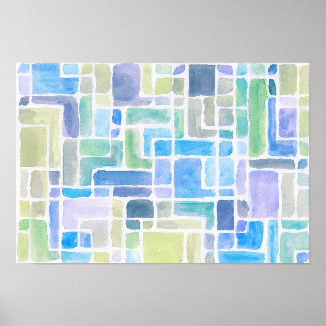 Affiches arrière - plan d'aquarelle peint Abstrait. (Devant)