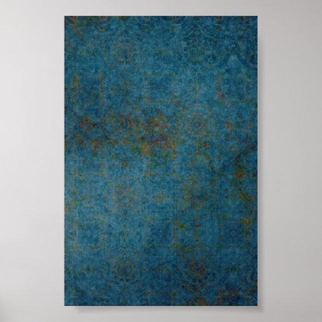Affiches Arrière - plan Motif bleu points rouillés (Devant)