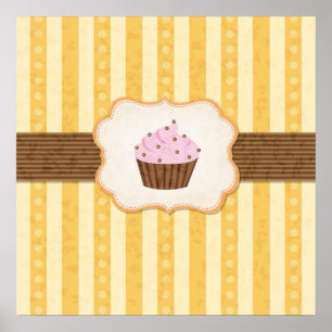 Affiches Arrière - plan vintage Cupcake