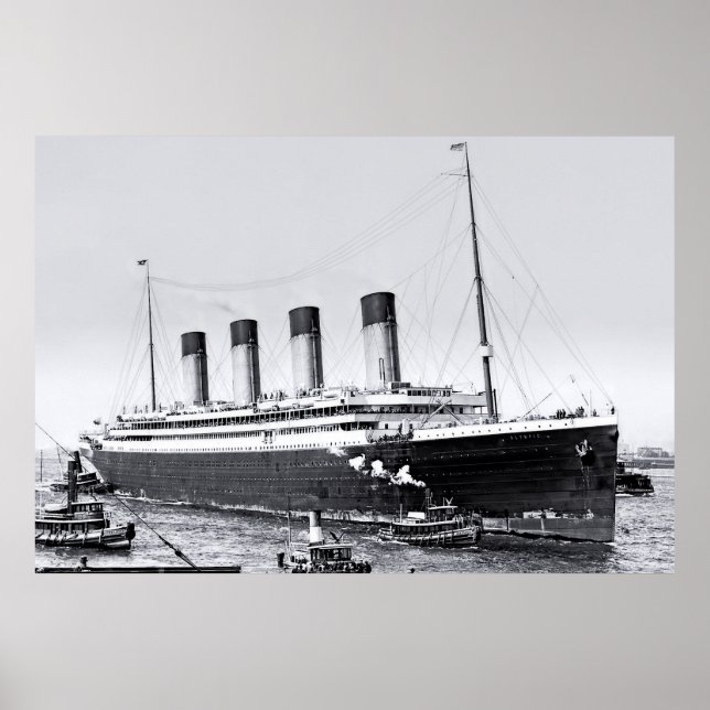 Affiches Arrivée à New York : RMS Olympic (Devant)
