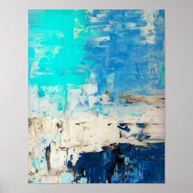 Affiches Art Abstrait Turquoise "en face" (Devant)