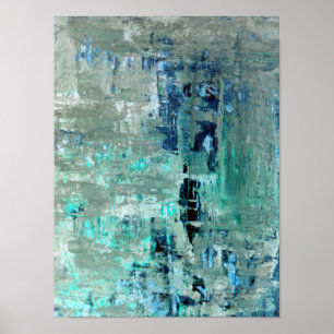 Affiches Art Abstrait Turquoise 'généreux'