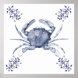 Affiches Art aquatique ~ Crabe commun de l'océan Pacifique