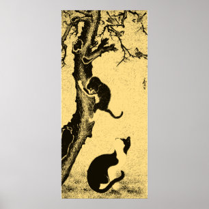 Affiches Art coréen vintage de chat