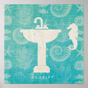 Affiches Art côtier   Évier de salle de bain