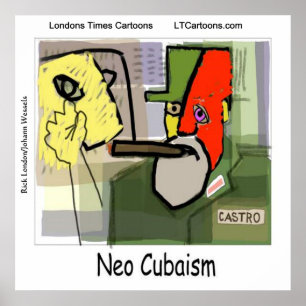 Affiches Art Cubiste Drôle Castro