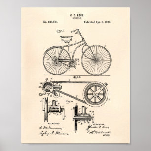 Affiches Art de brevet de la bicyclette 1890 - vieux Peper