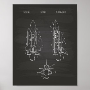 Affiches Art de brevet de la navette spatiale 1975 -