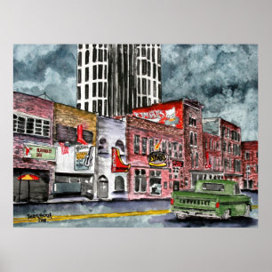 Affiches art de capital de musique country de Nashville
