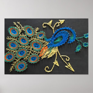 Affiches Art de ficelle de paon