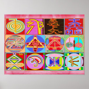Affiches Art de guérison pur REIKI - 12 symboles