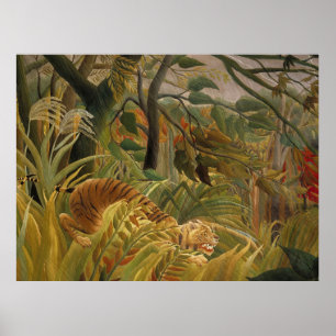 Affiches Art de la jungle tropicale de Roussequ Tigre