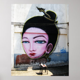 Affiches Art de rue Lady Lao Graffiti