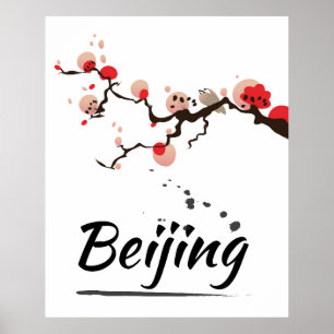 Affiches Art de Vintage voyage de Pékin Chine