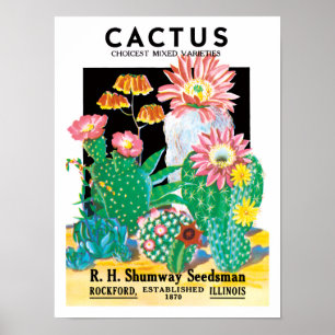 Affiches Art d'étiquette de paquet de graines vintage Plant