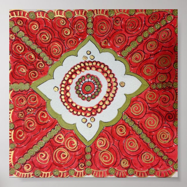 Affiches Art du henné d'inspiration marocaine (Devant)