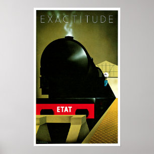 Affiches Art ferroviaire français de voyage de l'exactitude