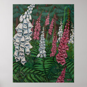 Affiches Art fleur sauvage Imprimer Fleurs Foxglove Peintur