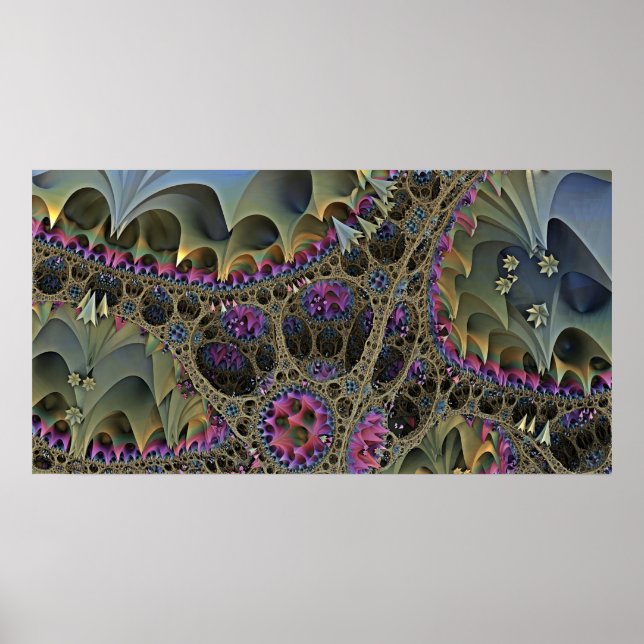 Affiches ART fractal MONDE FLORAL (Devant)