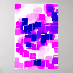 Affiches Art géométrique "Framboise bleue"