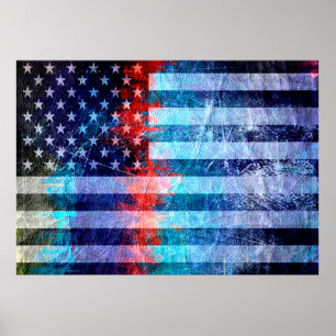 Affiches Art Grunge American Flag #7