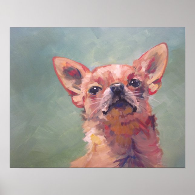 Affiches Art Impressionniste Chihuahua peinture (Devant)