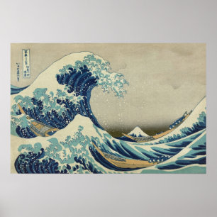 Affiches Art japonais vintage, La Grande Vague par Hokusai