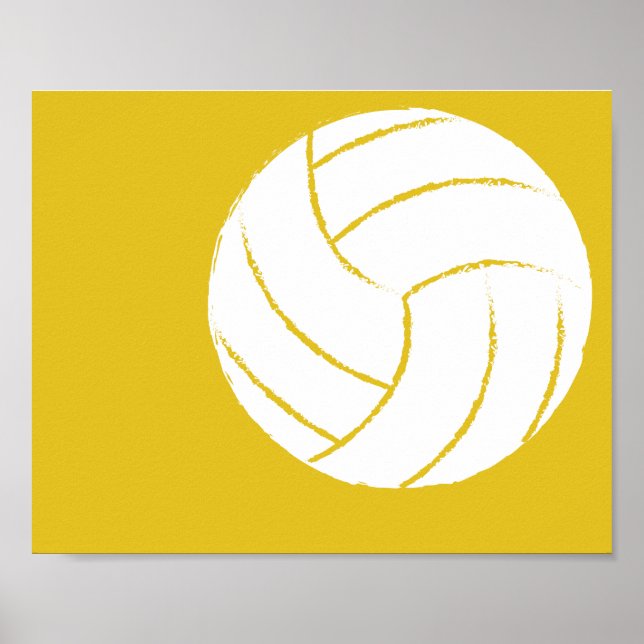 Affiches Art moderne de volley-ball peint à la main - 1 sur (Devant)