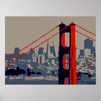 Art moderne : Golden Gate Bridge et skyline