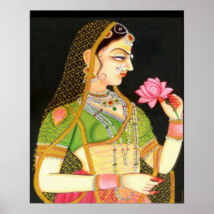Affiches art mughal, fille indienne