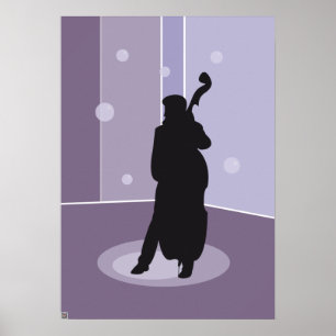 Affiches Art musical minimaliste silhouette de contrebasse